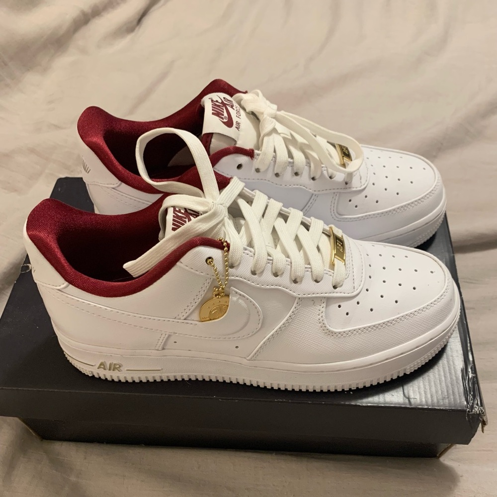 Nike Air Force 1 '07 SE DV7584-100 Women's White Team Red Sneaker Shoes